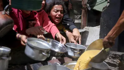 مطبخ خيري في غزة وسط أزمة جوع غير مسبوقة