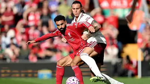 محمد صلاح خلال مباراة ليفربول ضد آرسنال