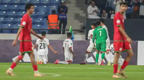 احتفال لاعبي منتخب اليمن للشباب