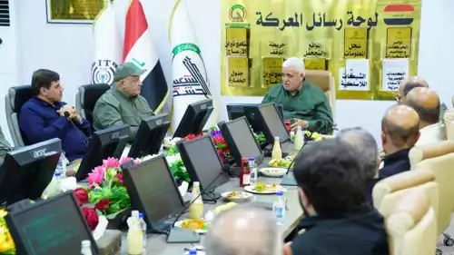 الفياض خلال اجتماع مع قيادة "الحشد الشعبي"