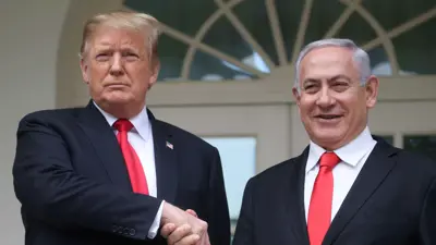  الرئيس الأمريكي دونالد ترامب مع رئيس وزراء إسرائيل بنيامين نتنياهو