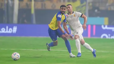 النصر ضد الاتحاد.. احتفال عبدالرزاق حمدالله بطرد الصليهم (فيديو)