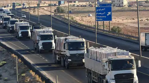 قافلة مساعدات إنسانية أردنية باتجاه غزة