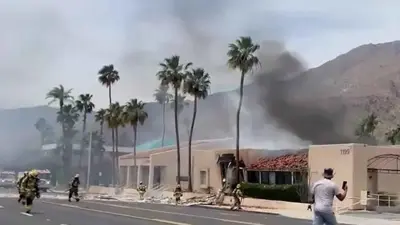 من موقع الانفجار في بالم سبرينغز