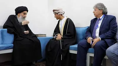 السيستاني مع رئيس البعثة الأممية