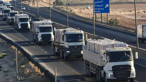 شاحنات مساعدات أردنية متجهة إلى غزة