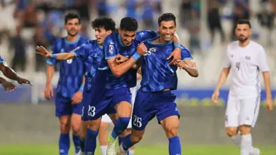 احتفال لاعبي القوة الجوية