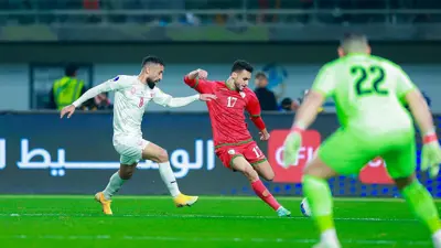 من مباراة عمان والبحرين في خليجي 26