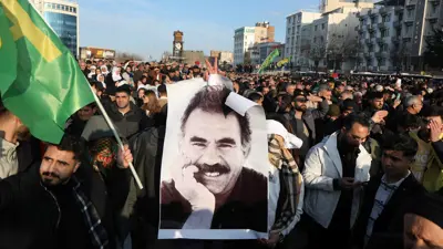 مشهد من التظاهرات المؤيدة لعبدالله أوجلان في تركيا