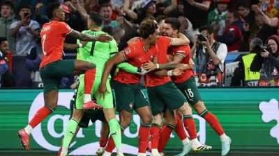 احتفال لاعبي منتخب البرتغال