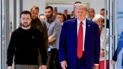 الرئيس الأمريكي دونالد ترامب، والرئيس الأوكراني فولوديمير زيلينسكي