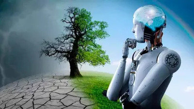 تعبيرية عن الذكاء الاصطناعي والبيئة