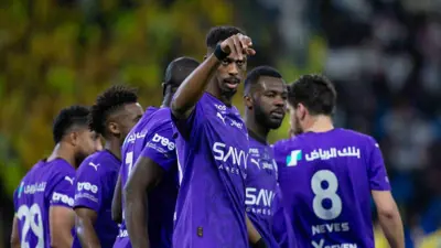 فرحة لاعبي الهلال السعودي