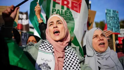 احتجاج داعم للفلسطينيين في بريطانيا