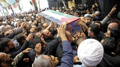 خلال مراسم جنازة إسماعيل هنية في طهران، إيران