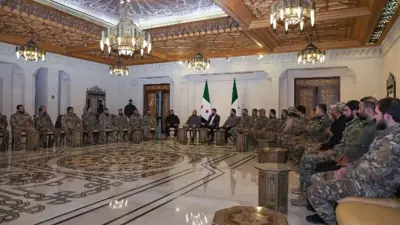 خلال لقاء الشرع بممثلي الفصائل العسكرية