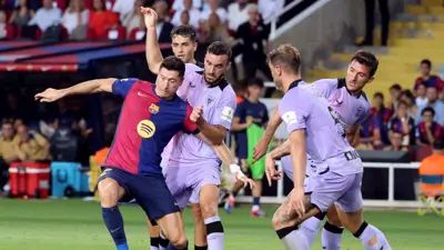ليفاندوفسكي خطف هدف الفوز لبرشلونة