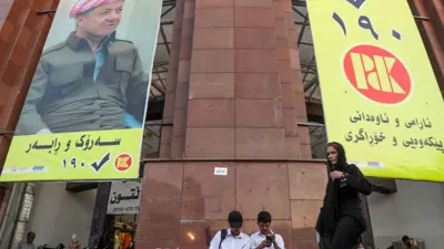 صورة لبارزاني في انتخابات كردستان العراق