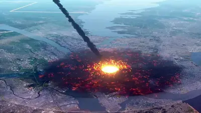 محاكاة لاصطدام كويكب بالأرض عام 2032