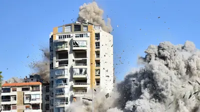مشهد من الغارات الإسرائيلية على الضاحية الجنوبية