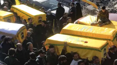 خلال تشييع عدد من قتلى "حزب الله" في "مجدل سلم"