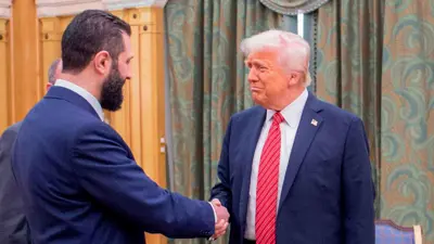 الرئيس الأمريكي دونالد ترامب مع الرئيس السوري أحمد الشرع