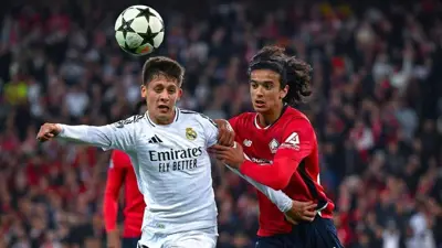 أيوب بوعدي في مباراة ليل وريال مدريد