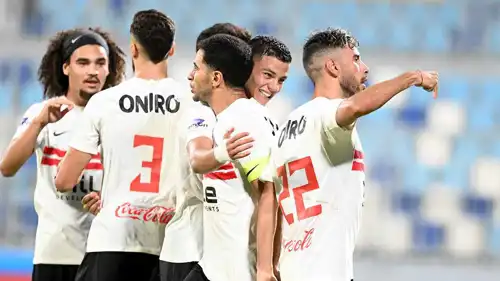 ناصر ماهر يحتفل بهدف الزمالك في سيراميكا