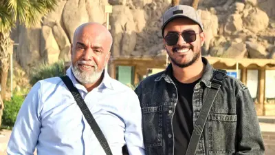 الفنان المصري الراحل سليمان عيد برفقة نجله