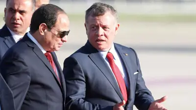السيسي والملك عبد الله في لقاء سابق