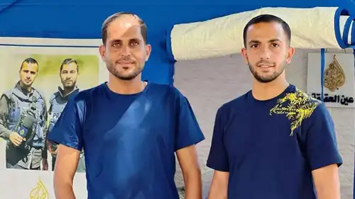 الصحفيان الفلسطينيان أنس الشريف ومحمد قريقع