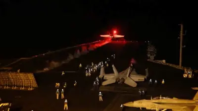 مقاتلة أمريكية تنطلق لشن ضربات على الحوثيين في اليمن
