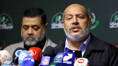القياديان في حماس خليل الحية وأسامة حمدان