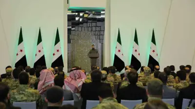 الرئيس السوري الانتقالي أحمد الشرع يلقي "خطاب النصر"