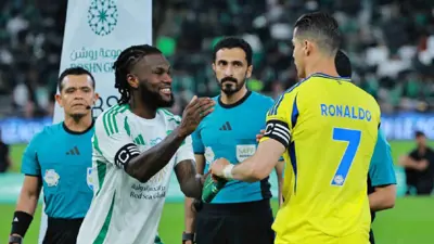 كريستيانو رونالدو وفرانك كيسي قبل لقاء الأهلي والنصر