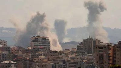 تصاعدت أعمدة الدخان فوق جنوب لبنان 