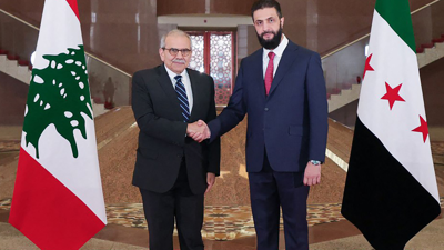 أحمد الشرع ورئيس الوزراء اللبناني نواف سلام 