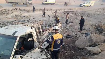 موقع لتفجير سيارة مفخخة في وقت سابق